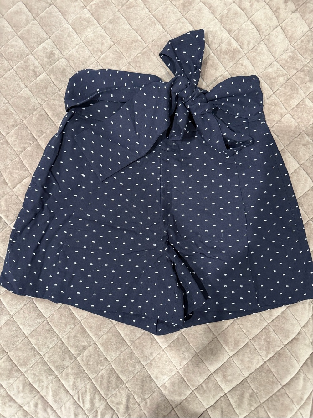 J. Crew Navy High-Rise Polka Dot Tie-Waist Shorts